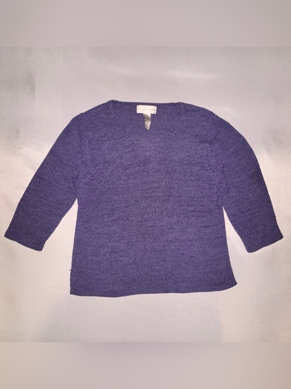 August Silk 3/4 Sleeve Blue Sweater